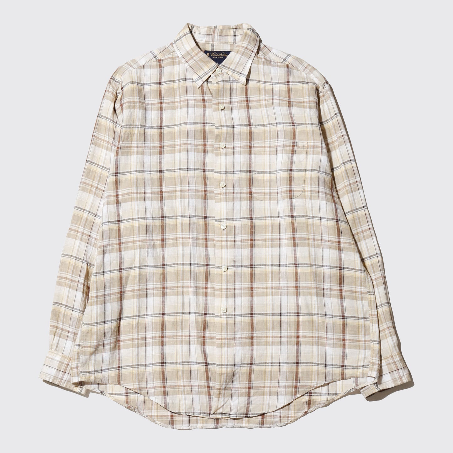 vintage brooks brothers checks linen shirt