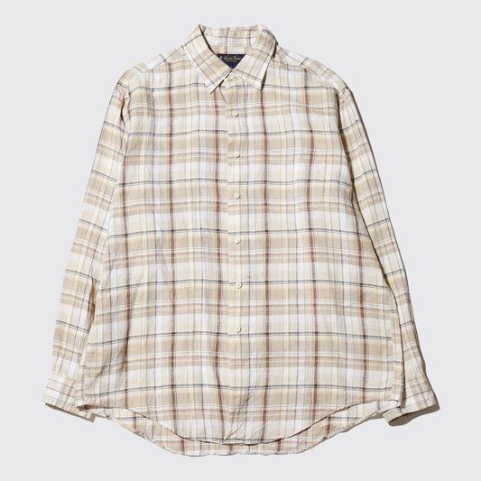 vintage brooks brothers checks linen shirt