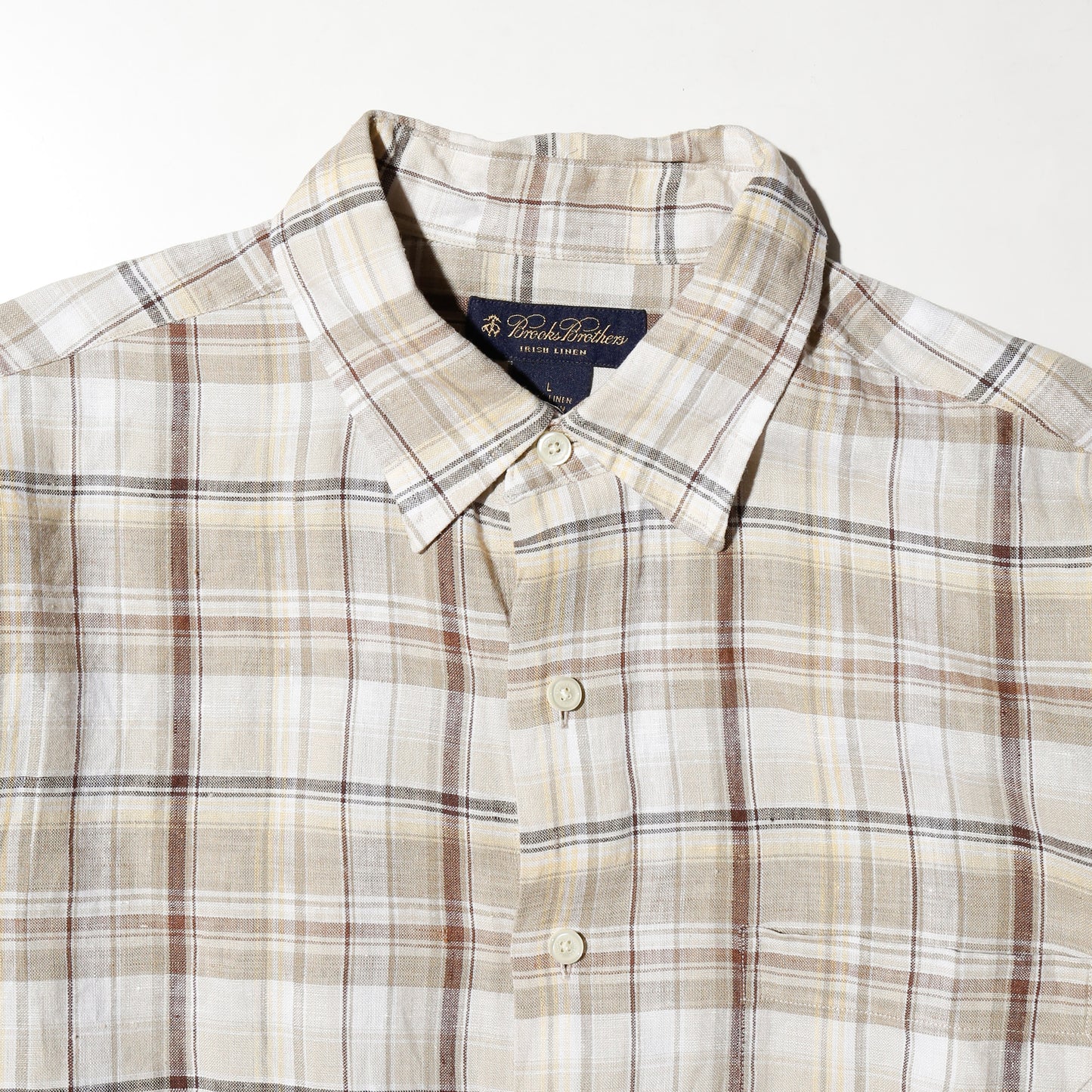 vintage brooks brothers checks linen shirt