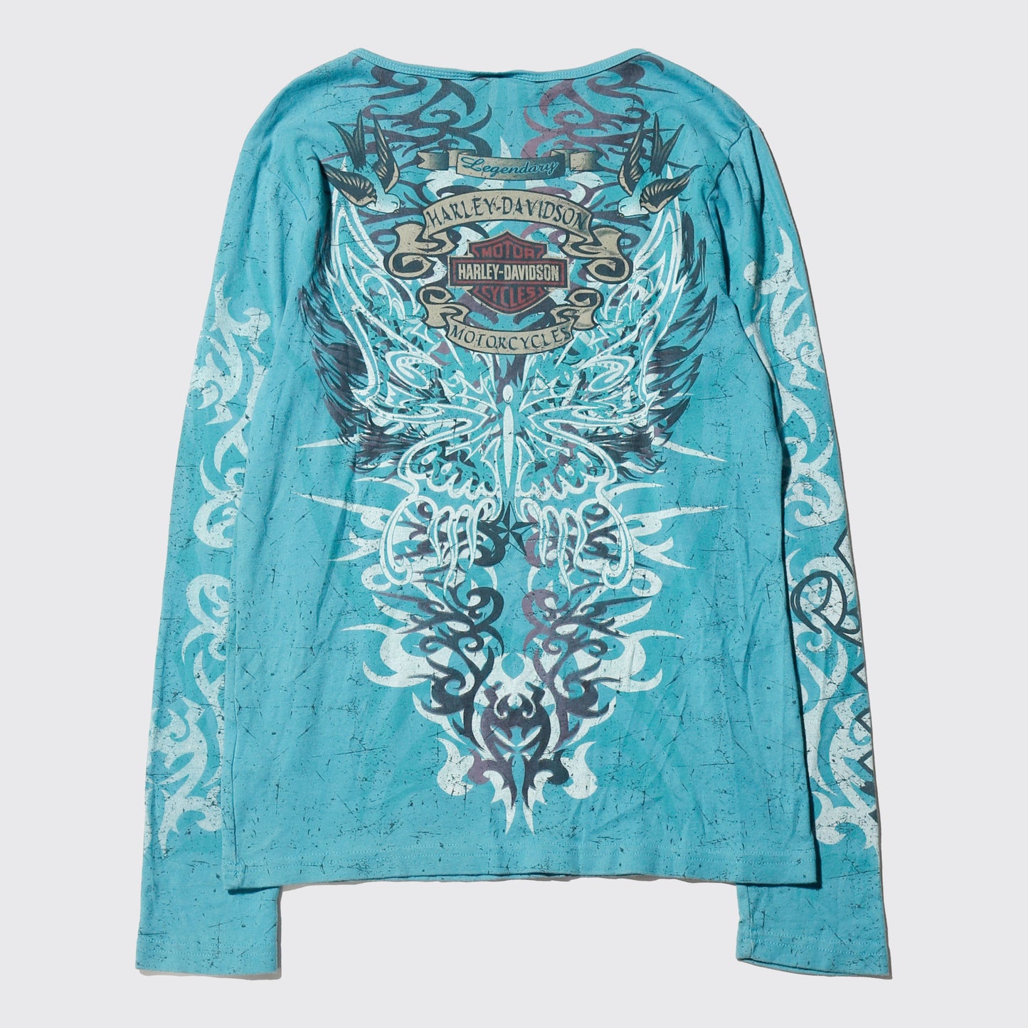 vintage 00's harley-davidson bijou tribal tatoo l/s