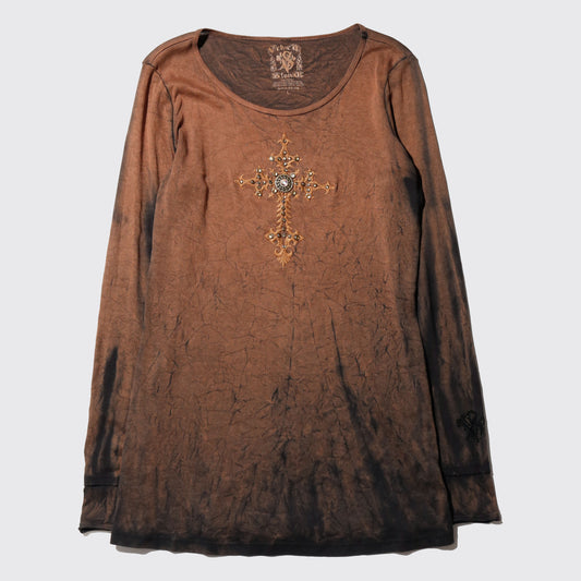 vintage bijou cross acid cut sew