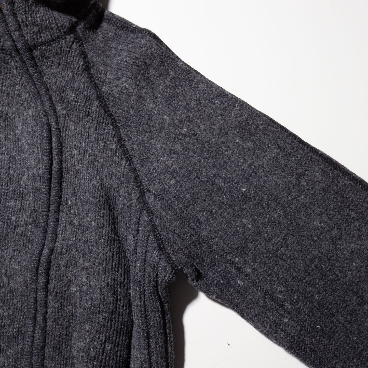 vintage slanting zip knit hoodie