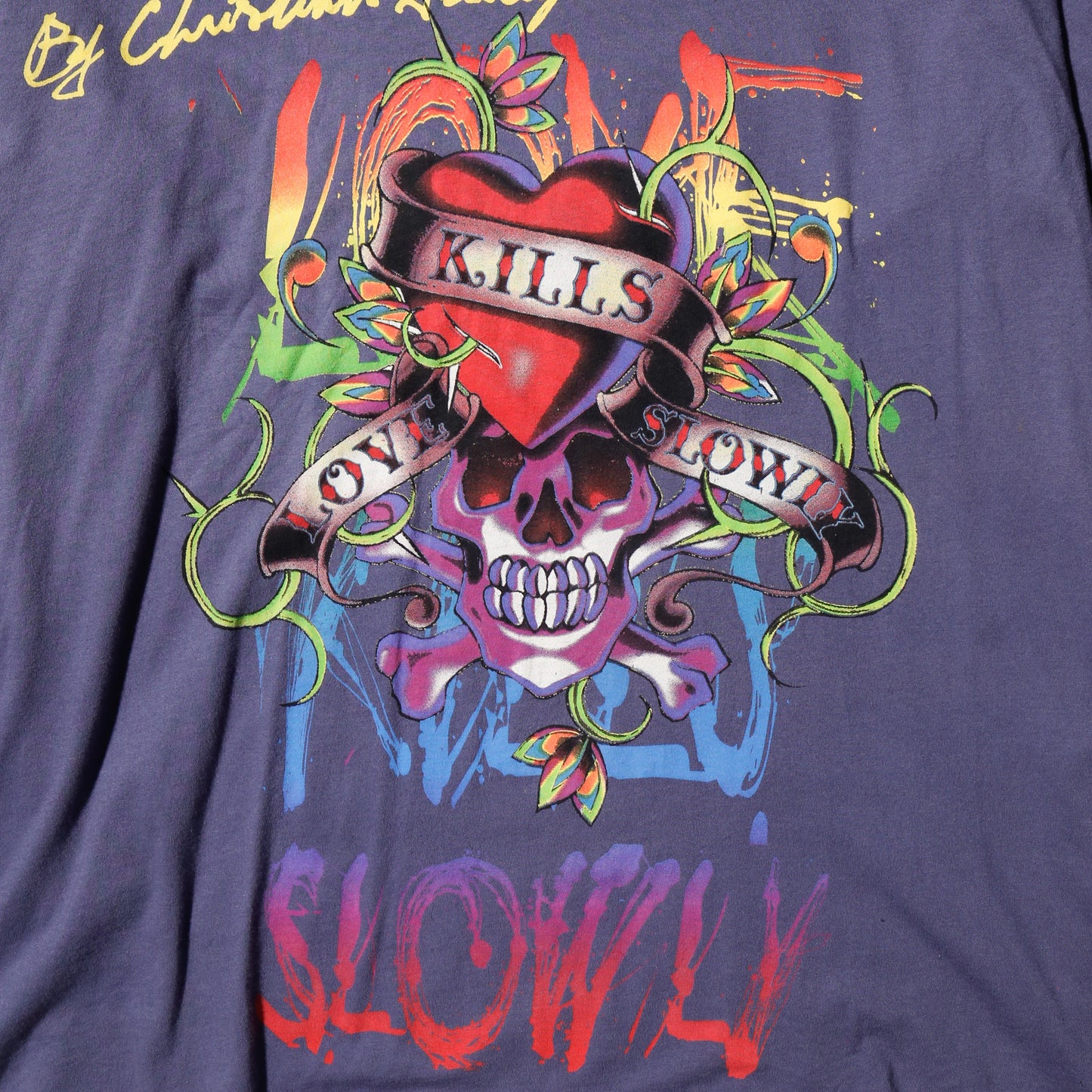 vintage ed hardy love kill slowly layered sleeve l/s