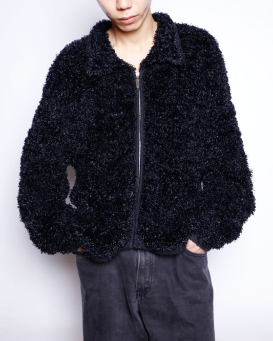 vintage zipped boucle jacket