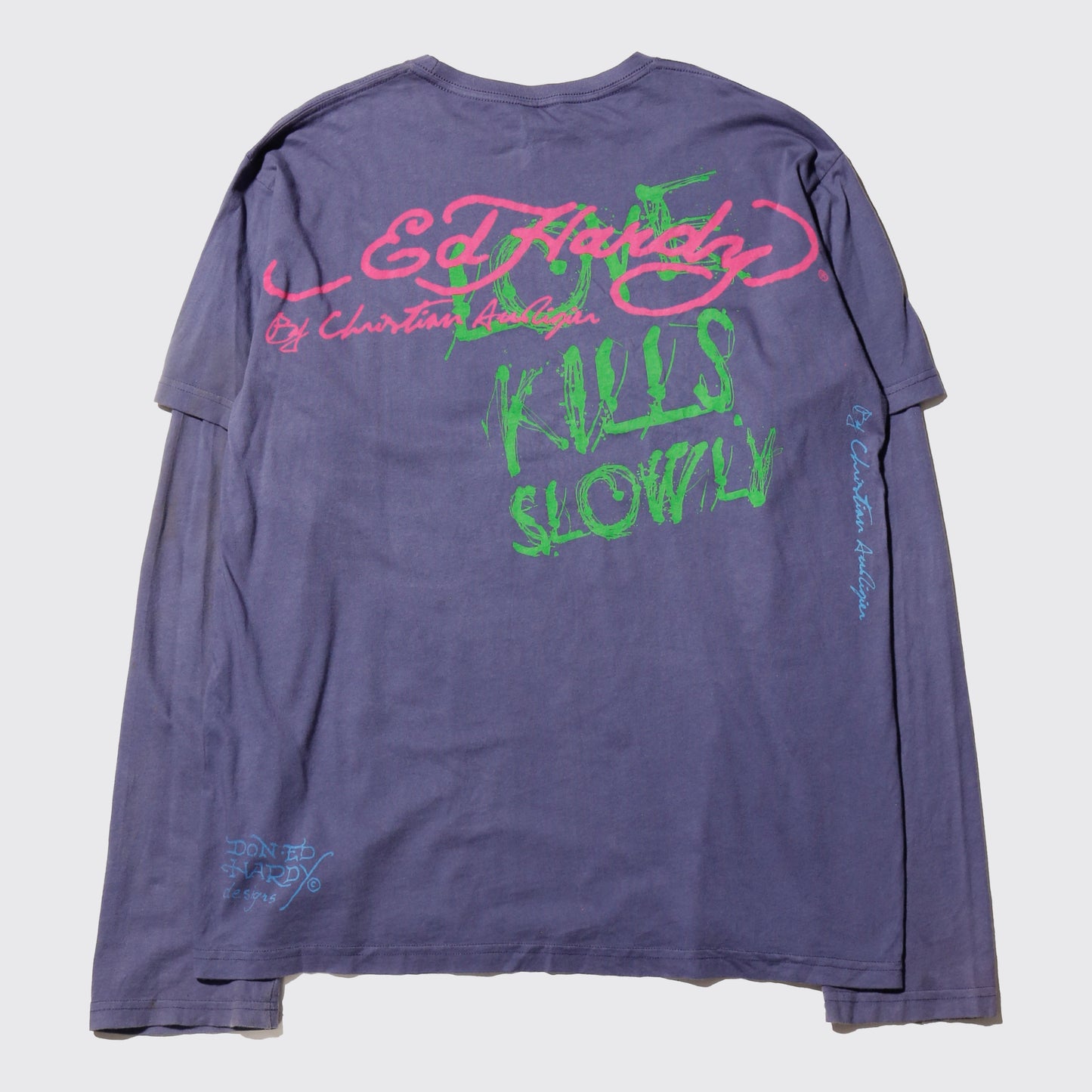 vintage ed hardy love kill slowly layered sleeve l/s