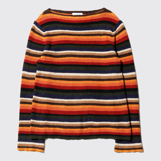 vintage multi border rib sweater