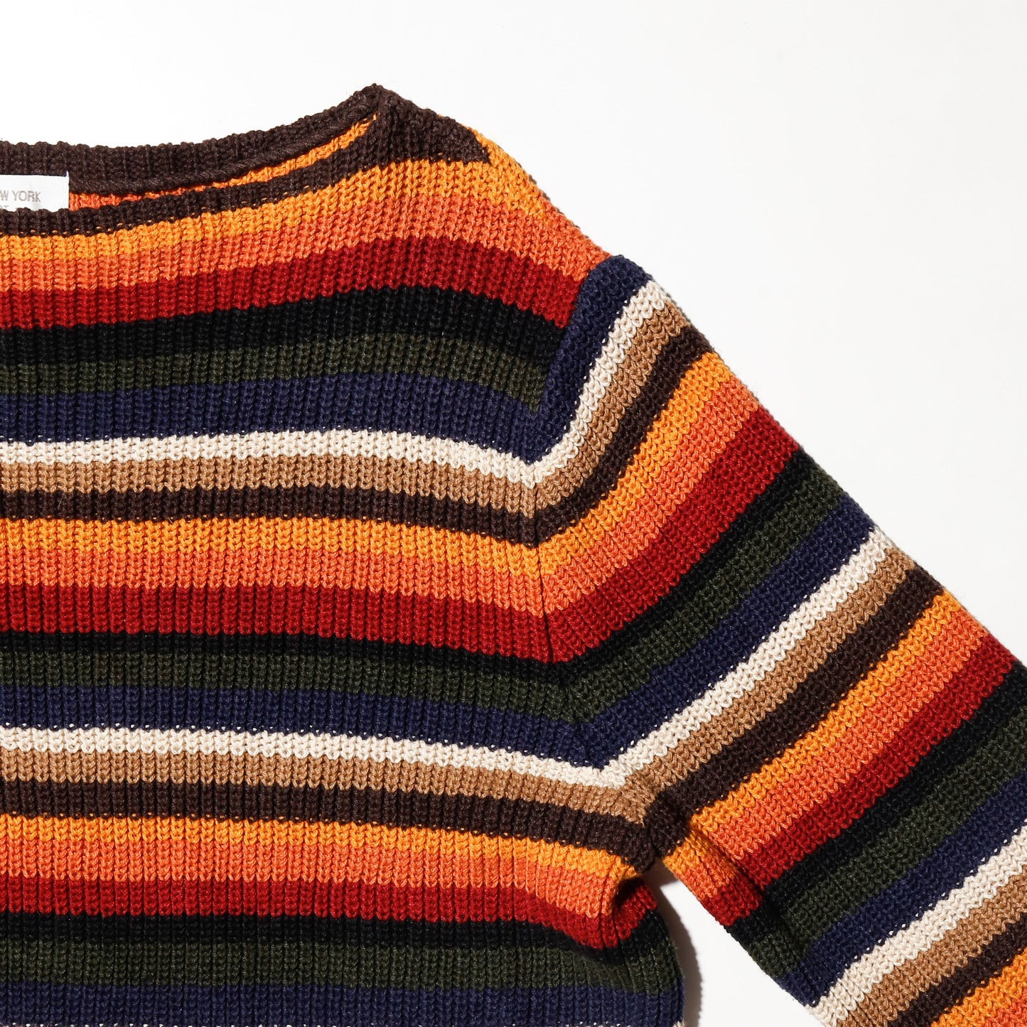 vintage multi border rib sweater