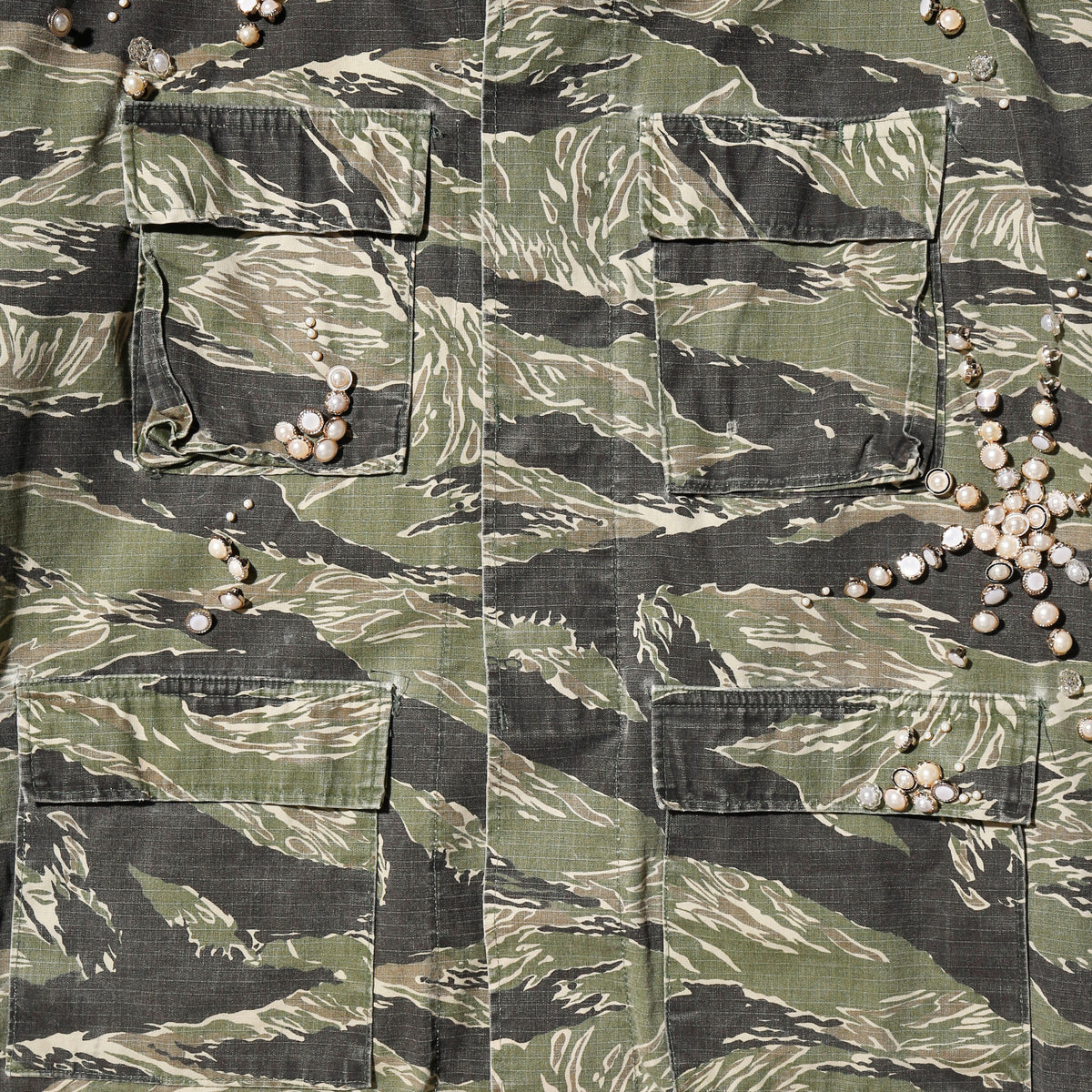 *one-off perl bijou tiger stripe field jacket