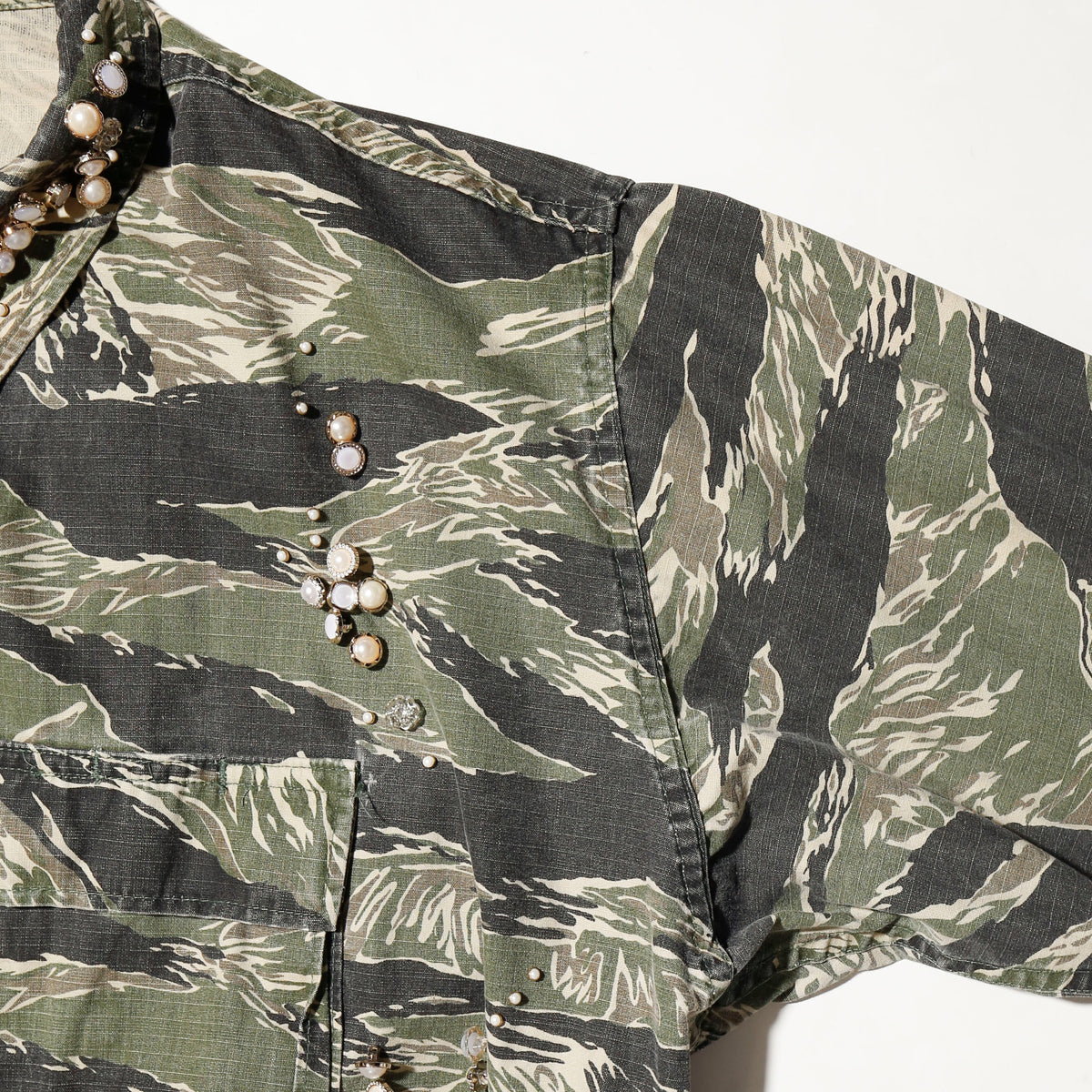 *one-off perl bijou tiger stripe field jacket