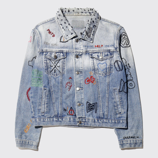 vintage hand stitched trucker jacket