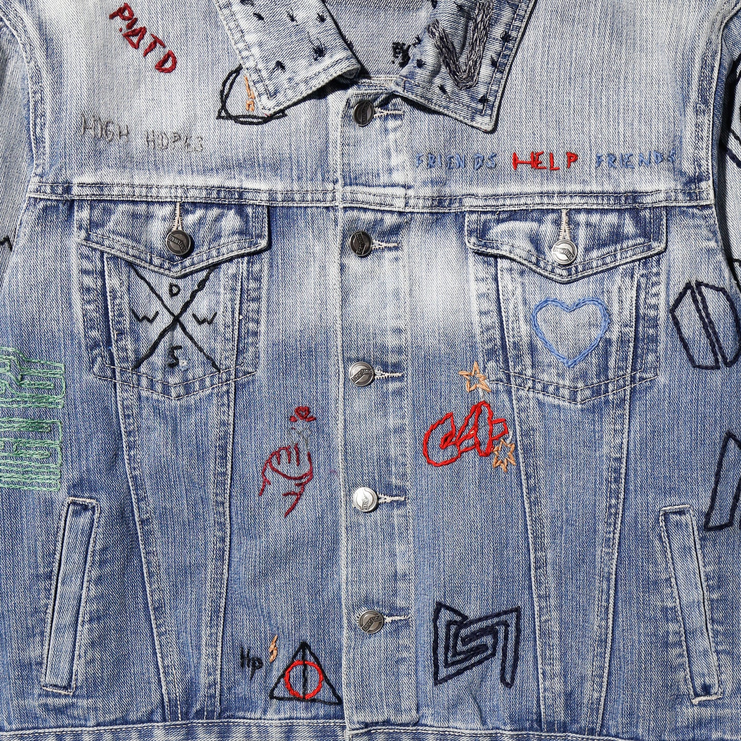 vintage hand stitched trucker jacket