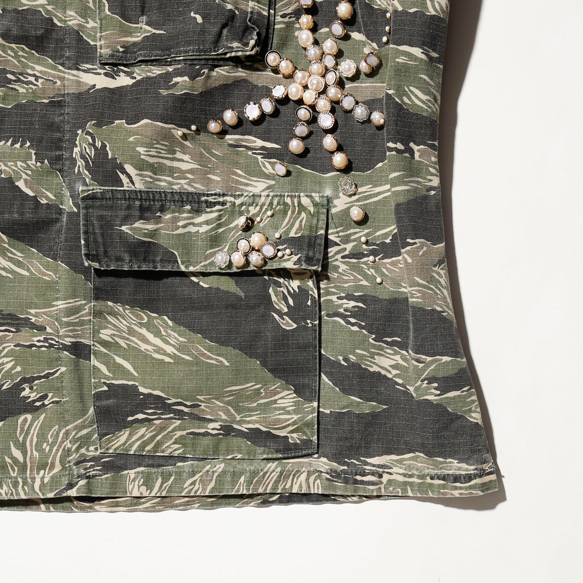 *one-off perl bijou tiger stripe field jacket