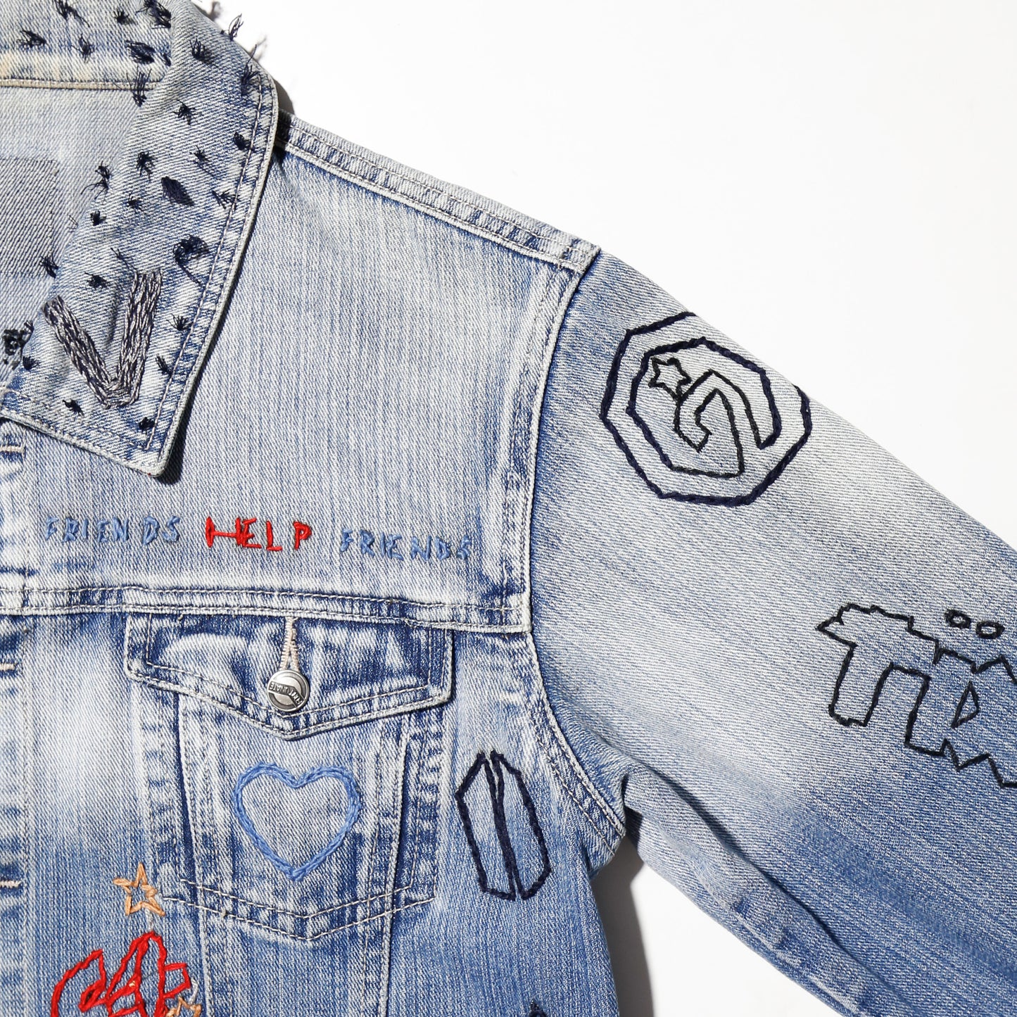vintage hand stitched trucker jacket