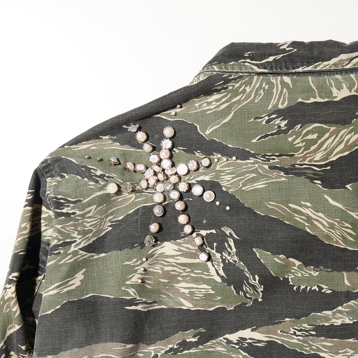 *one-off perl bijou tiger stripe field jacket