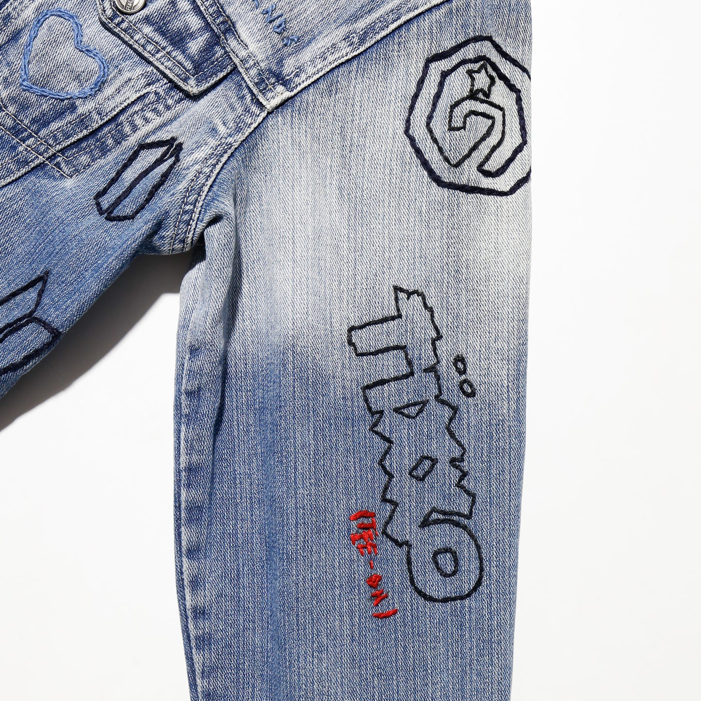 vintage hand stitched trucker jacket