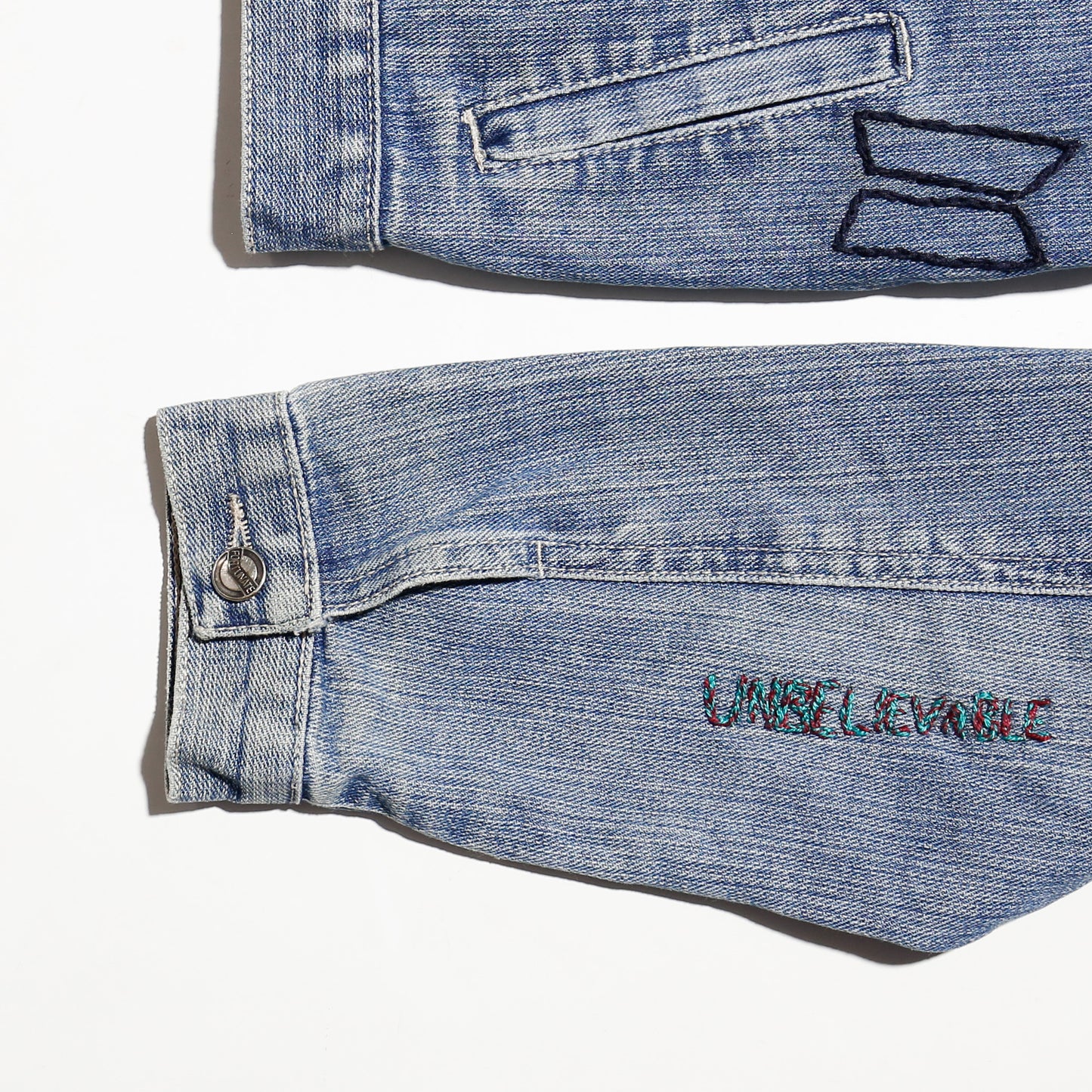vintage hand stitched trucker jacket