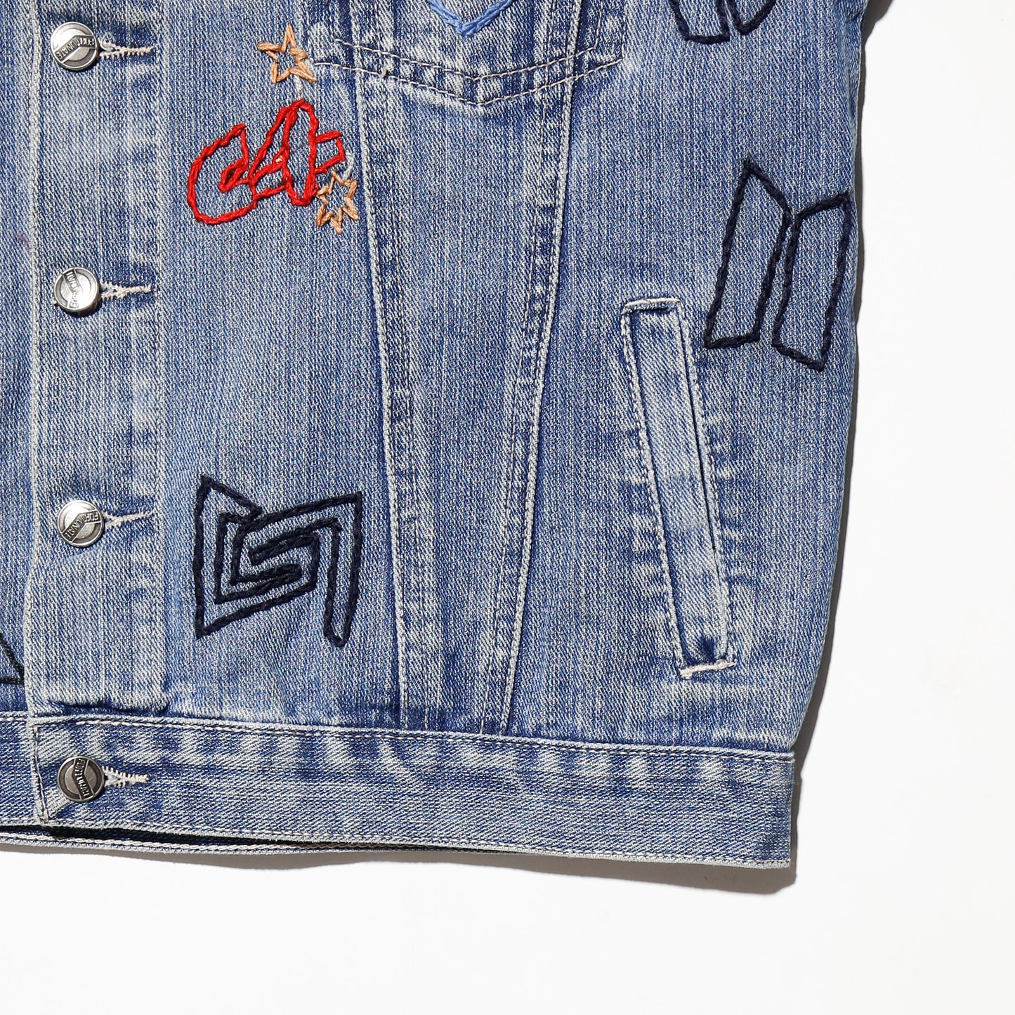 vintage hand stitched trucker jacket