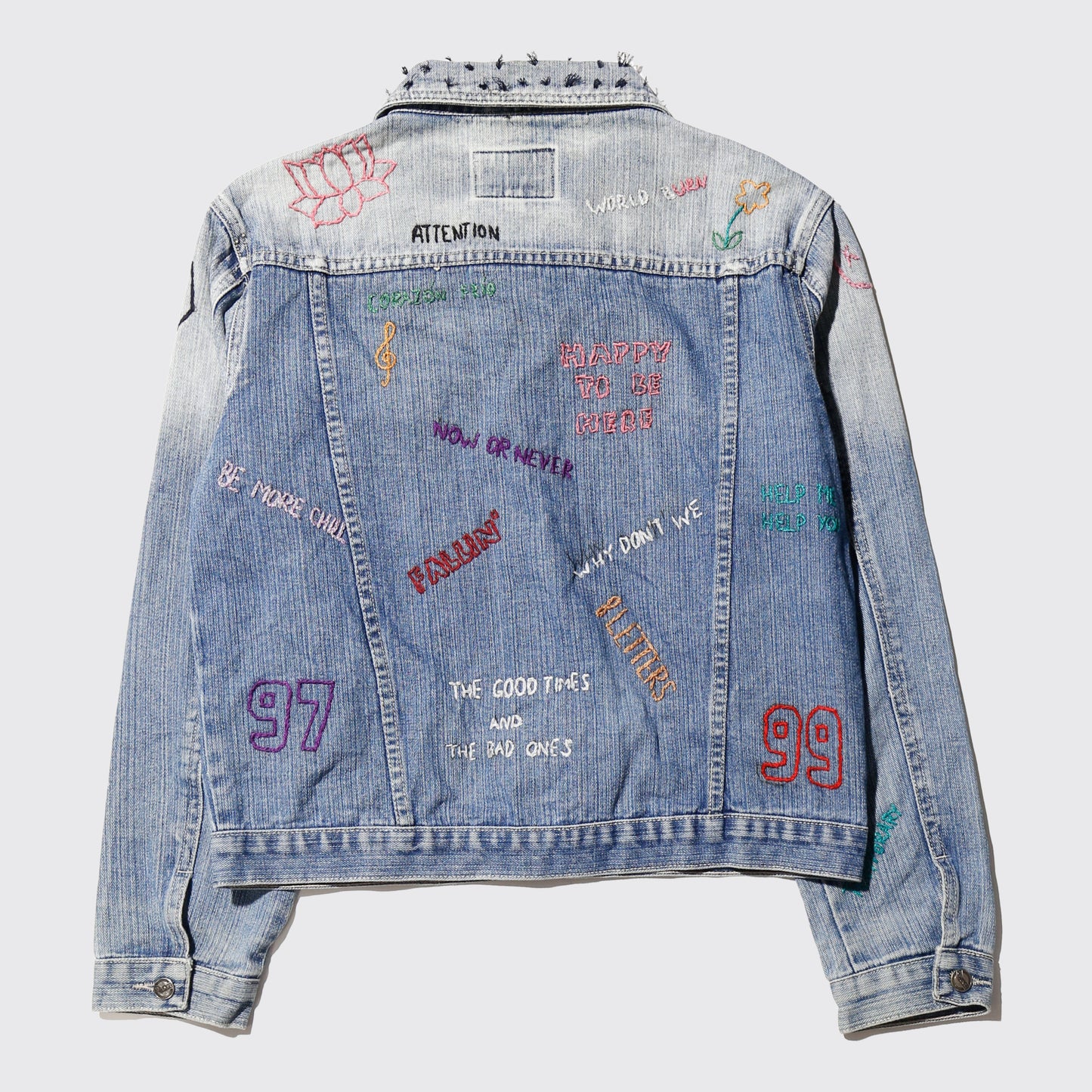 vintage hand stitched trucker jacket