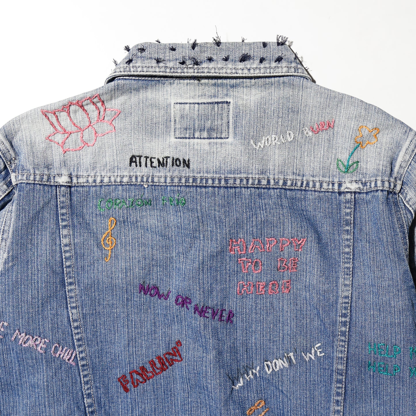 vintage hand stitched trucker jacket
