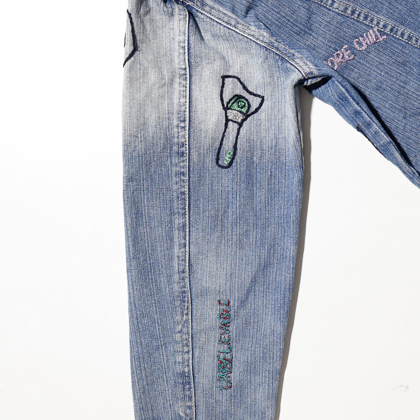 vintage hand stitched trucker jacket