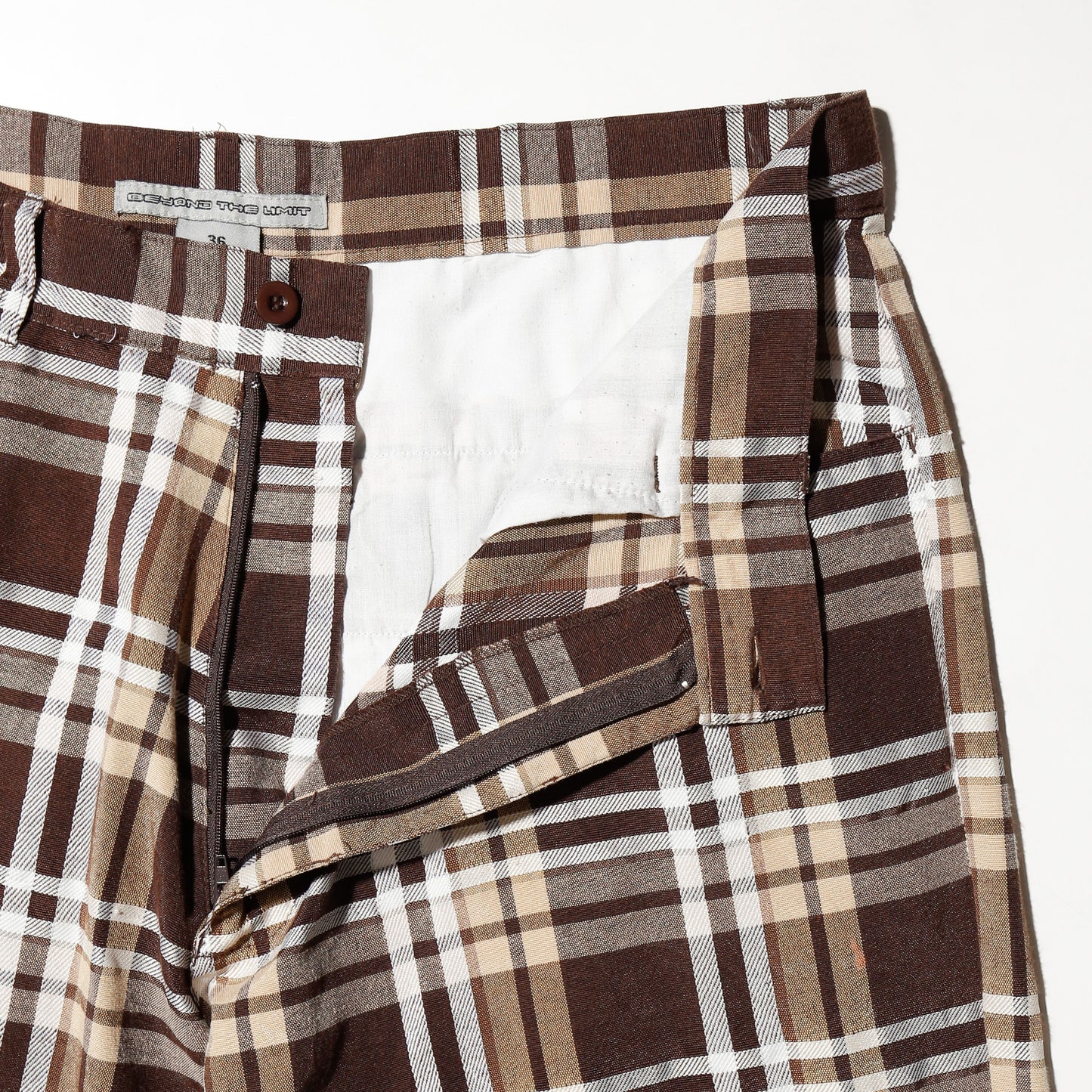 vintage check wide shorts