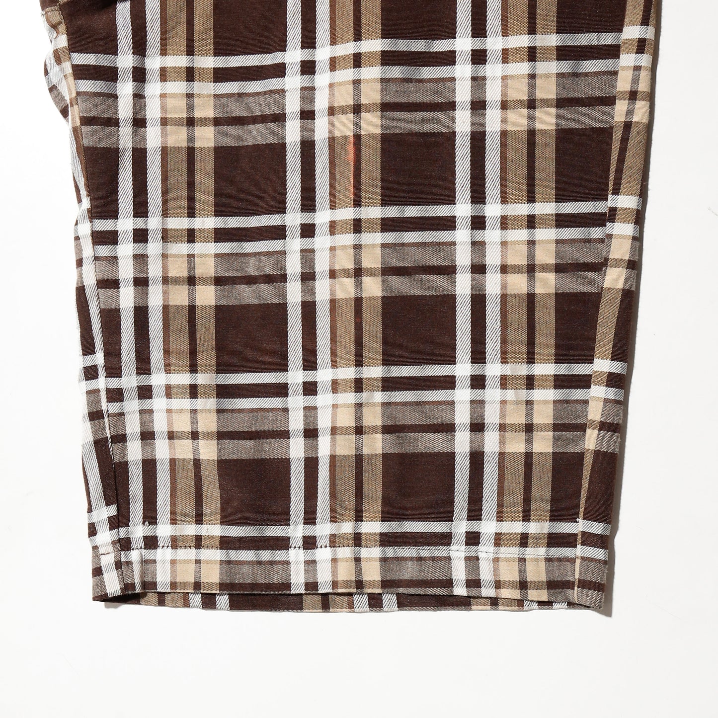 vintage check wide shorts