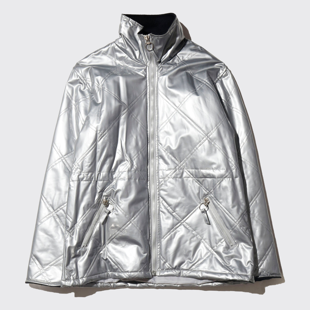 vintage quilted enamel storm jacket