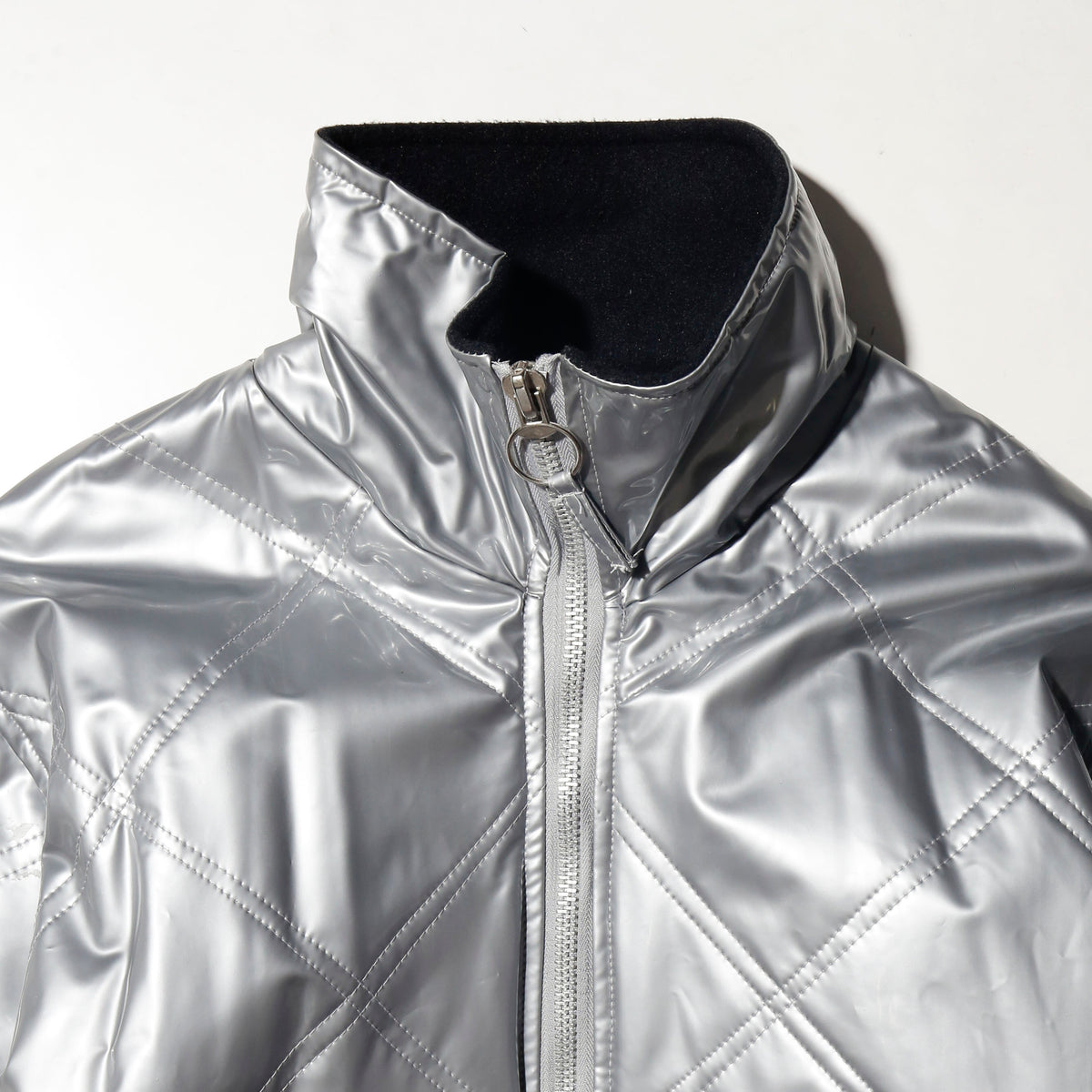vintage quilted enamel storm jacket