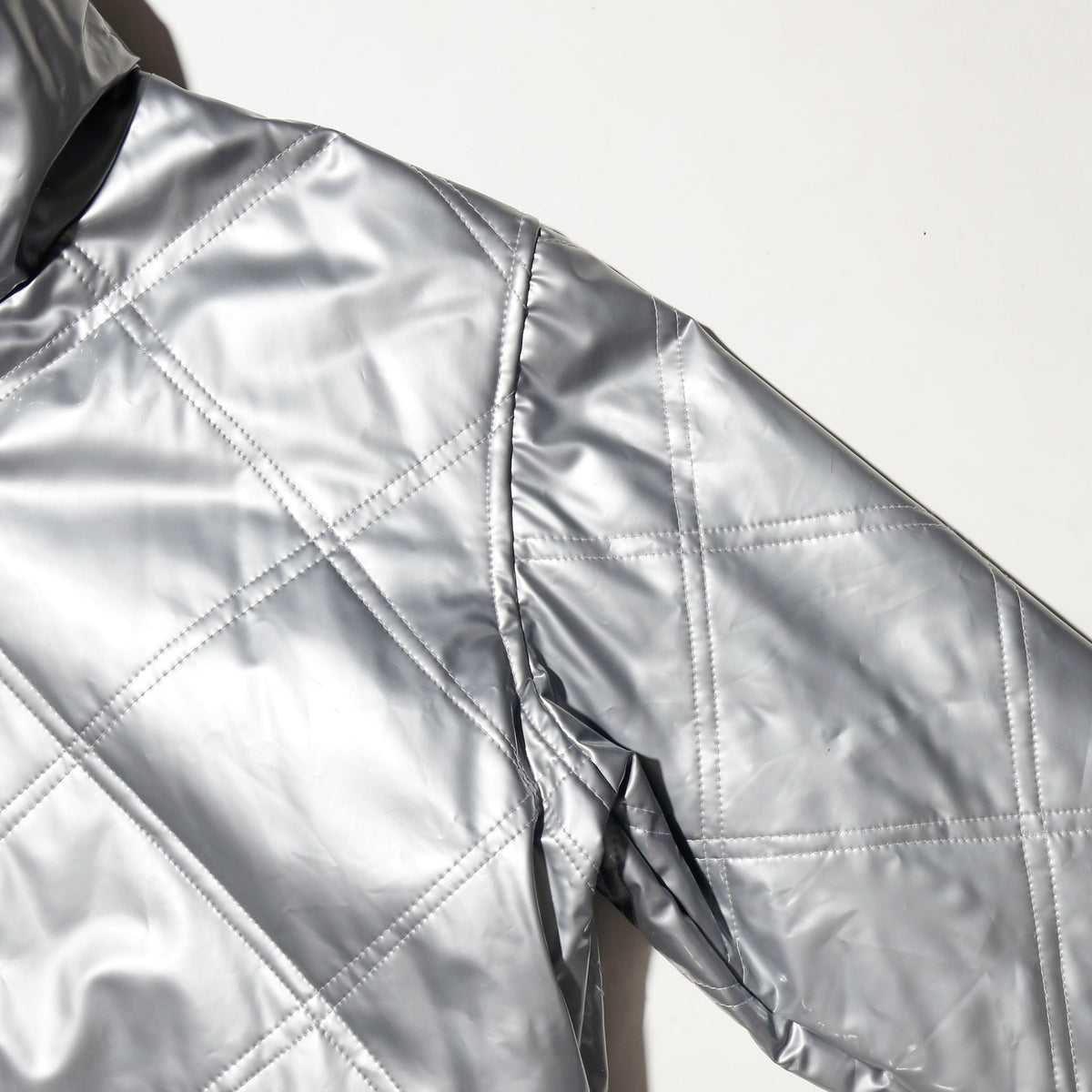 vintage quilted enamel storm jacket