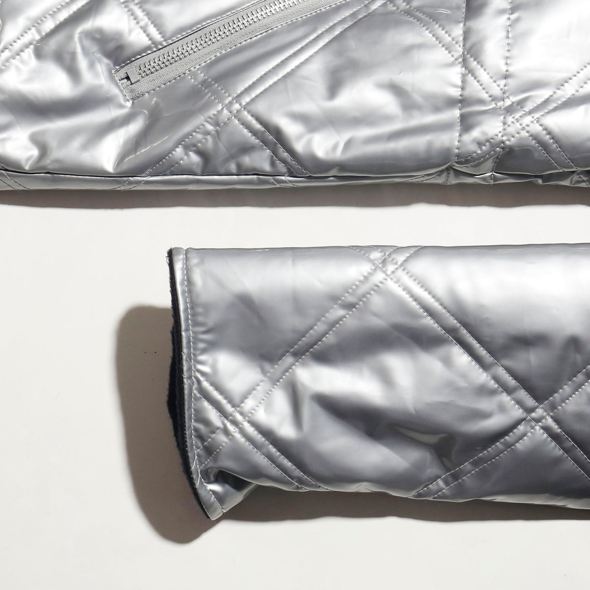 vintage quilted enamel storm jacket