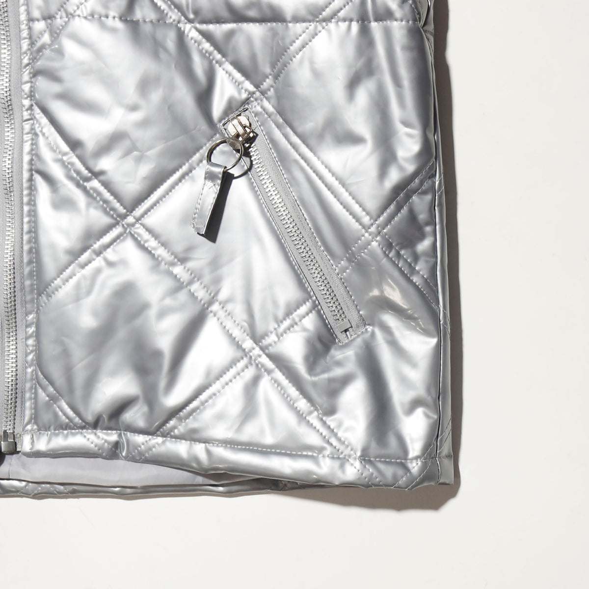 vintage quilted enamel storm jacket