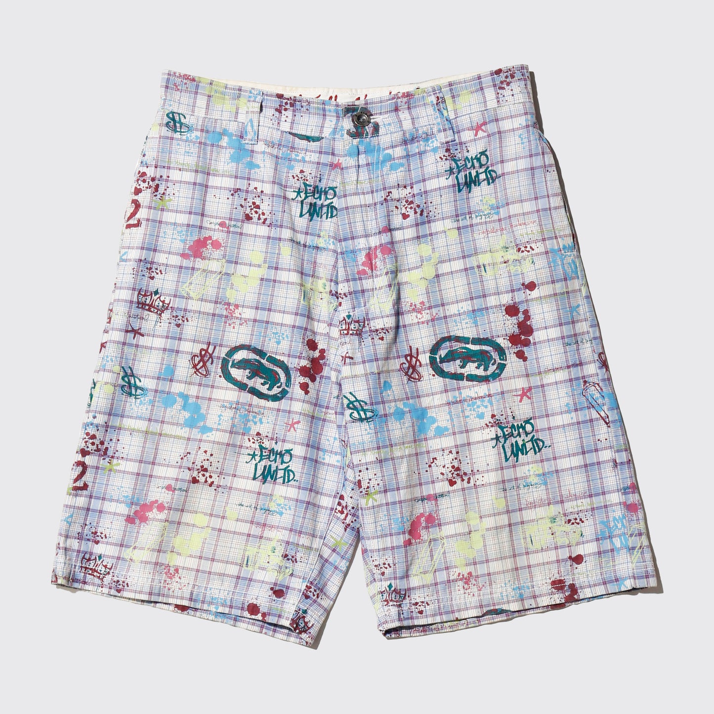 vintage Eckō unltd graffiti check shorts