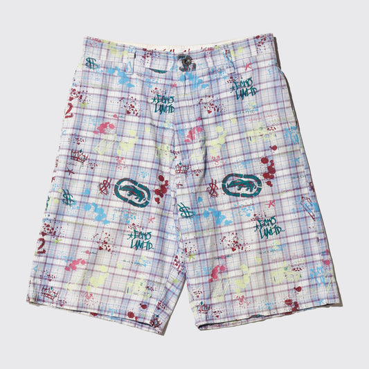 vintage Eckō unltd graffiti check shorts