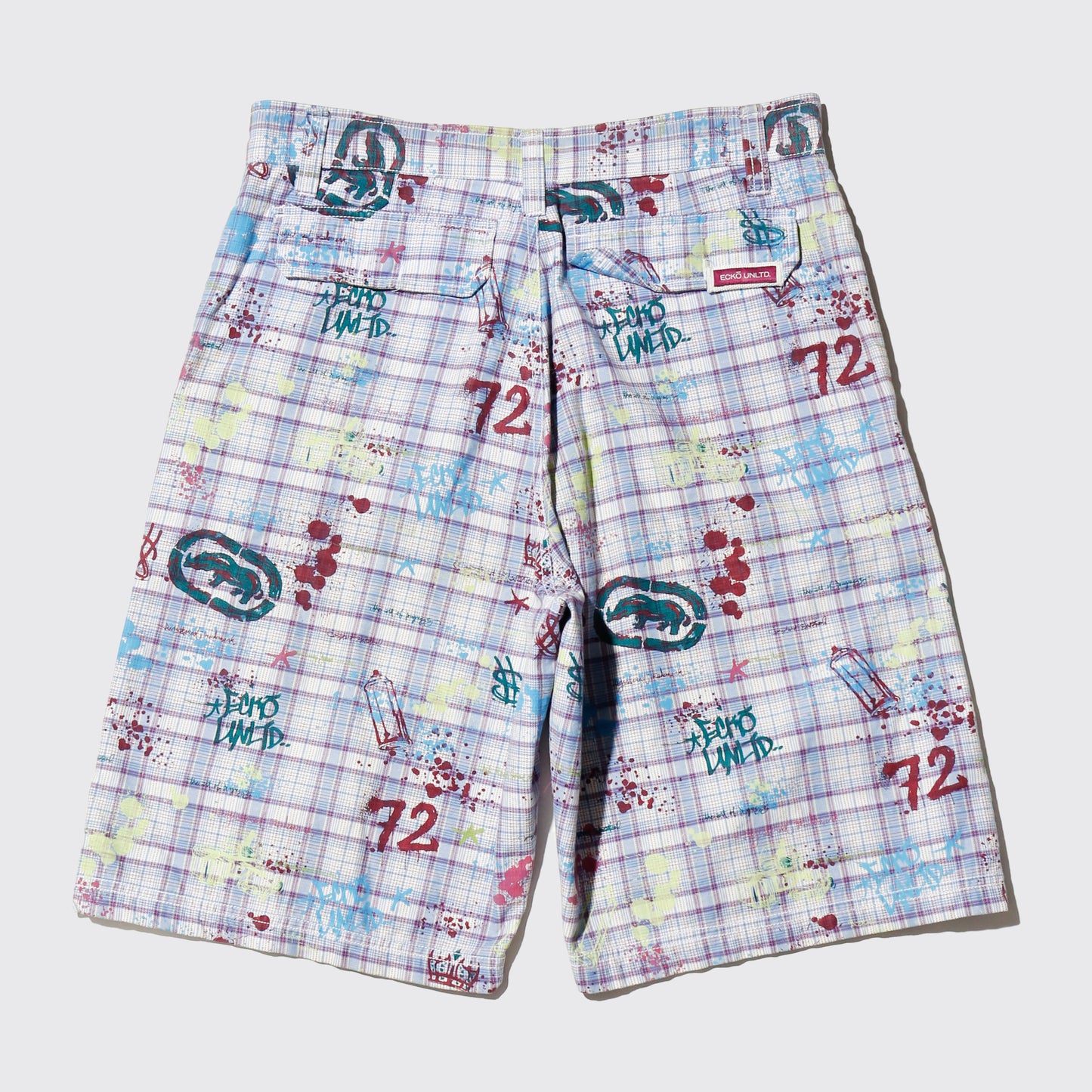 vintage Eckō unltd graffiti check shorts