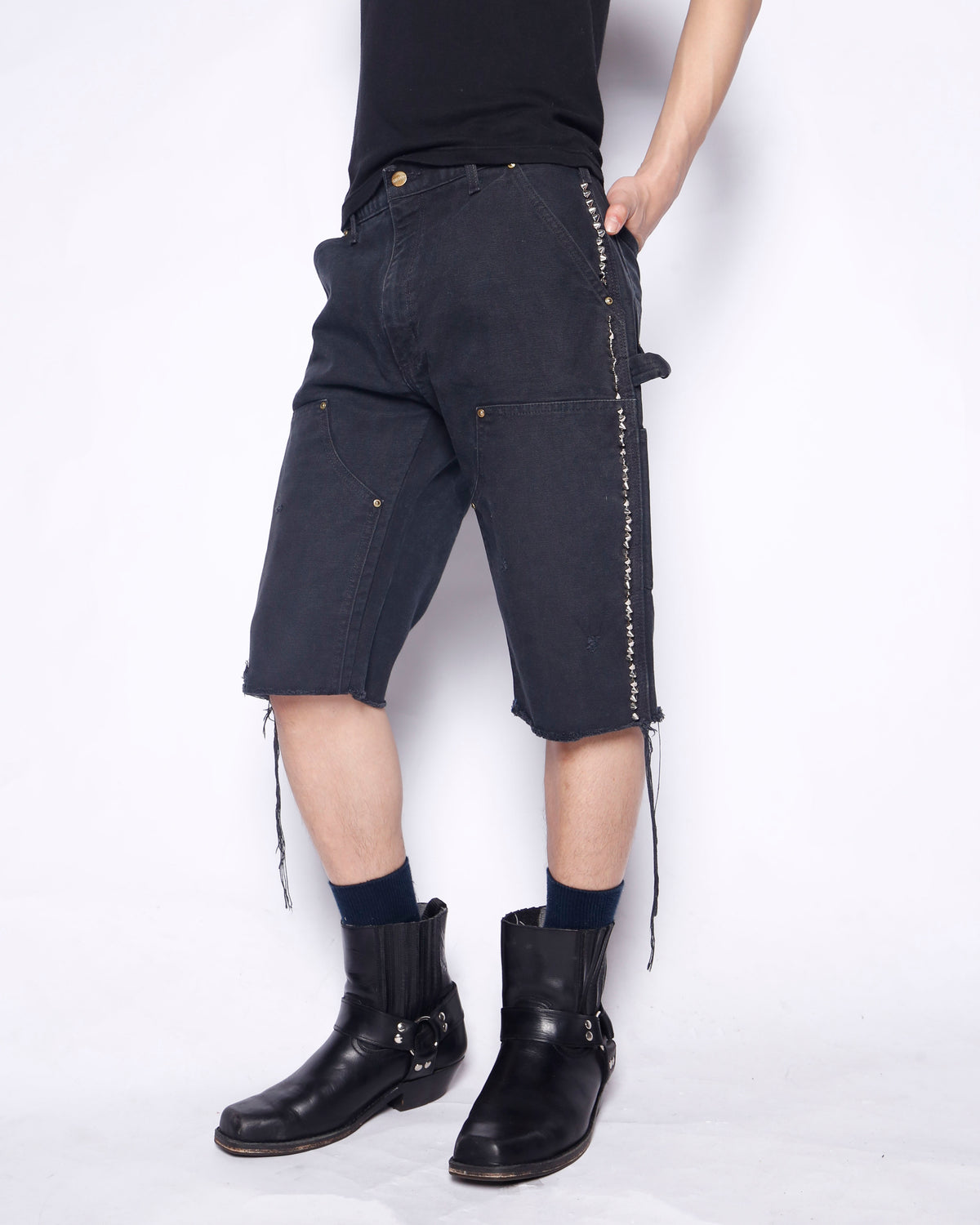 *one-off carhartt side studs double knee shorts, *cut off