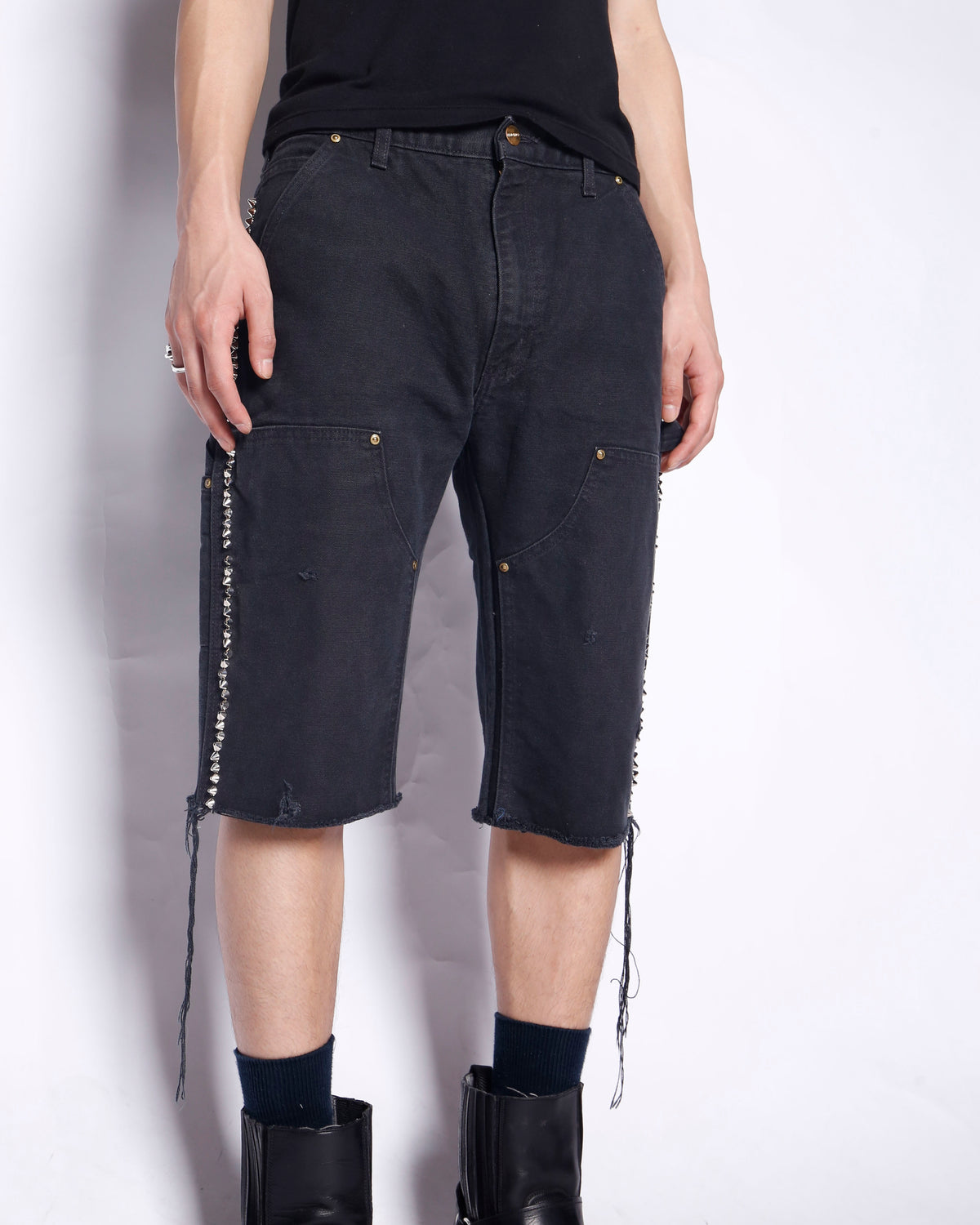 *one-off carhartt side studs double knee shorts, *cut off