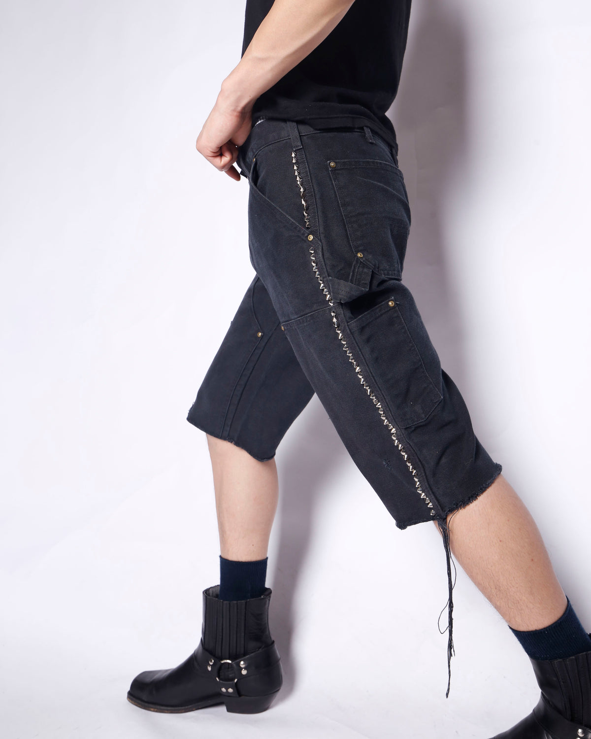 *one-off carhartt side studs double knee shorts, *cut off