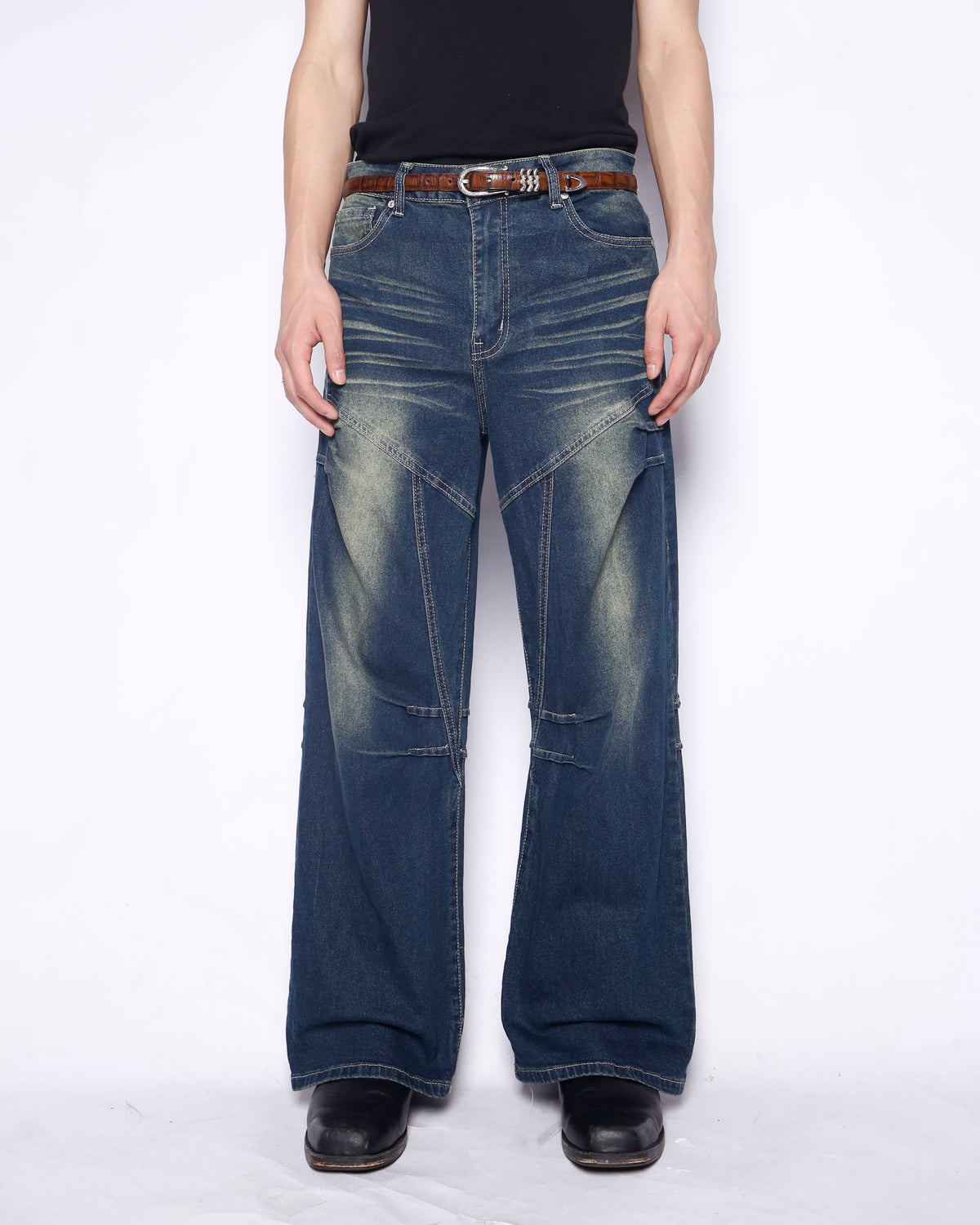 vintage vip jeans engineered seam faded jeans