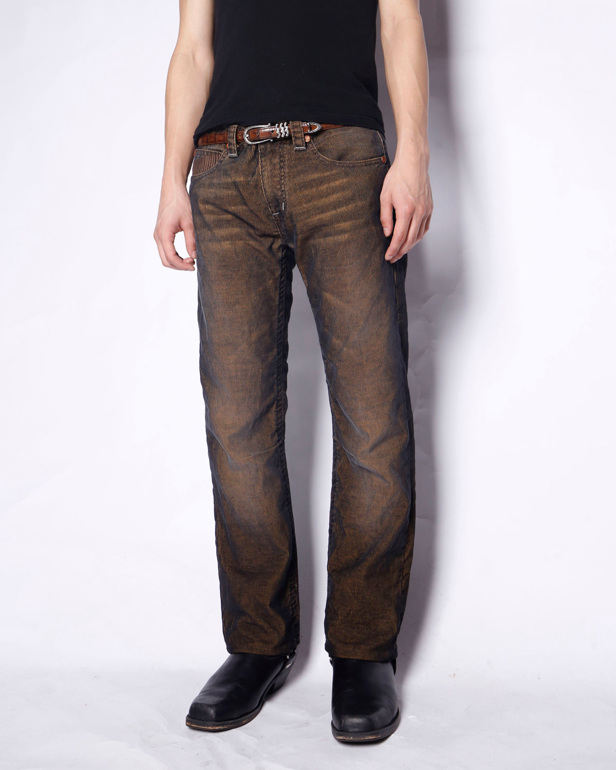 vintage distressed corduroy 5p trousers