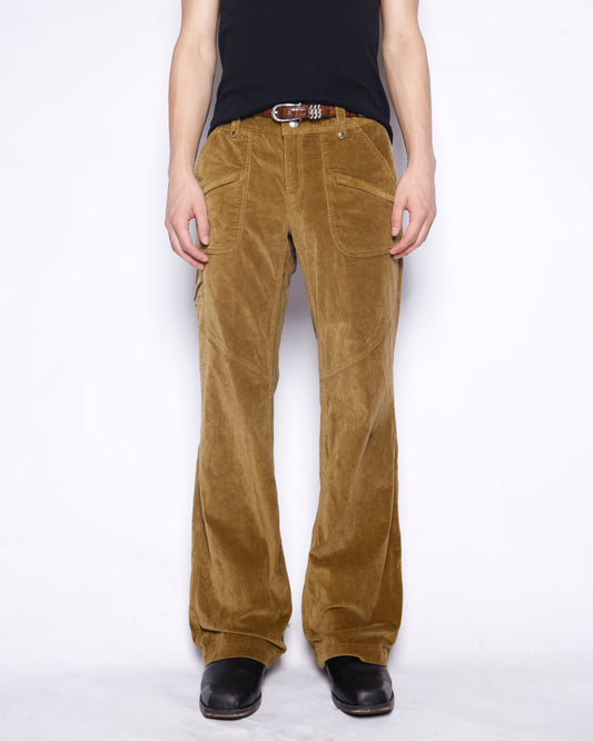 vintage low rise 7p velvet flare trousers
