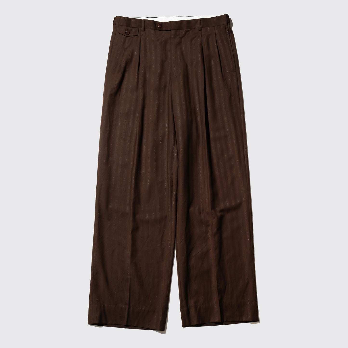 vintage tucked lame stripe wide slacks