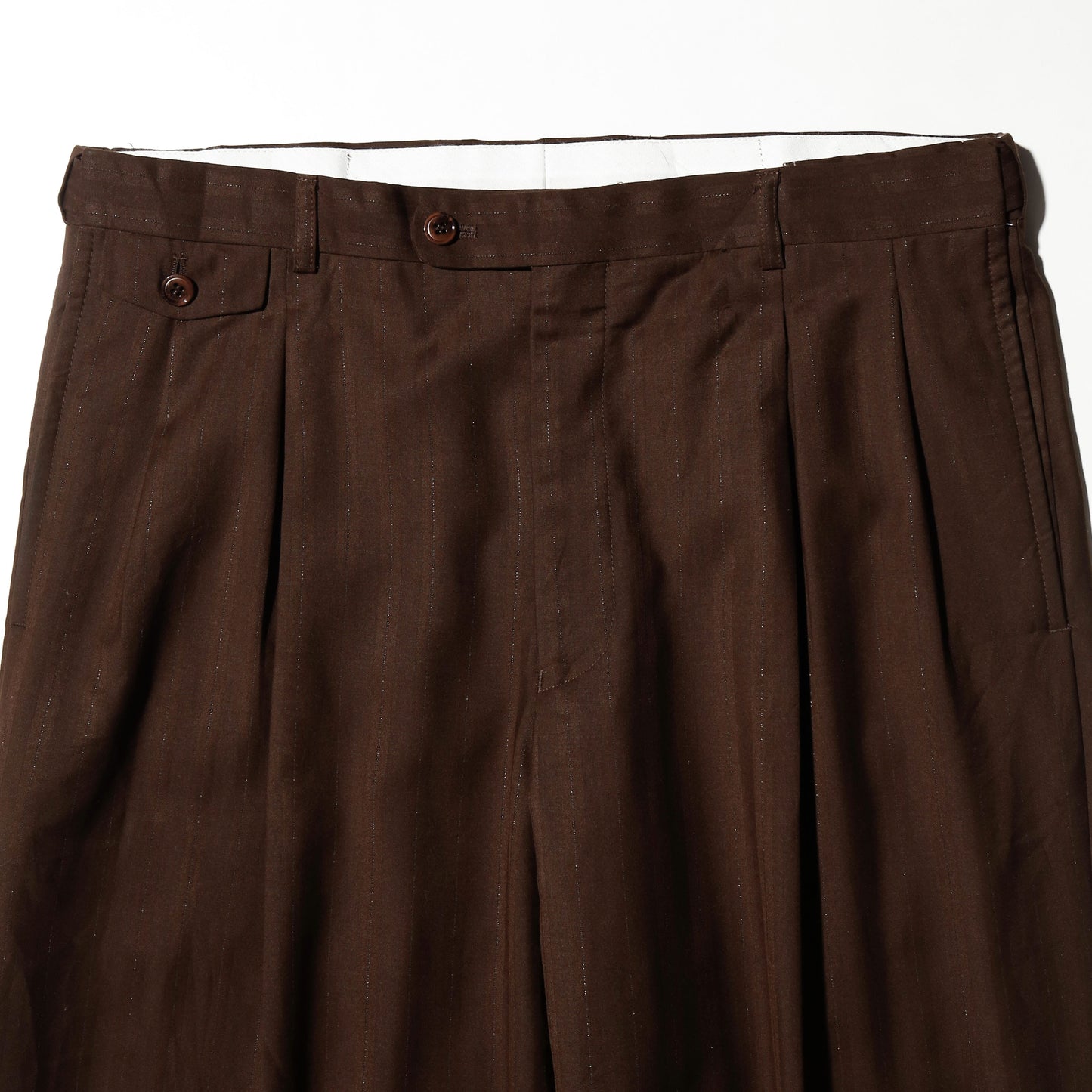 vintage tucked lame stripe wide slacks
