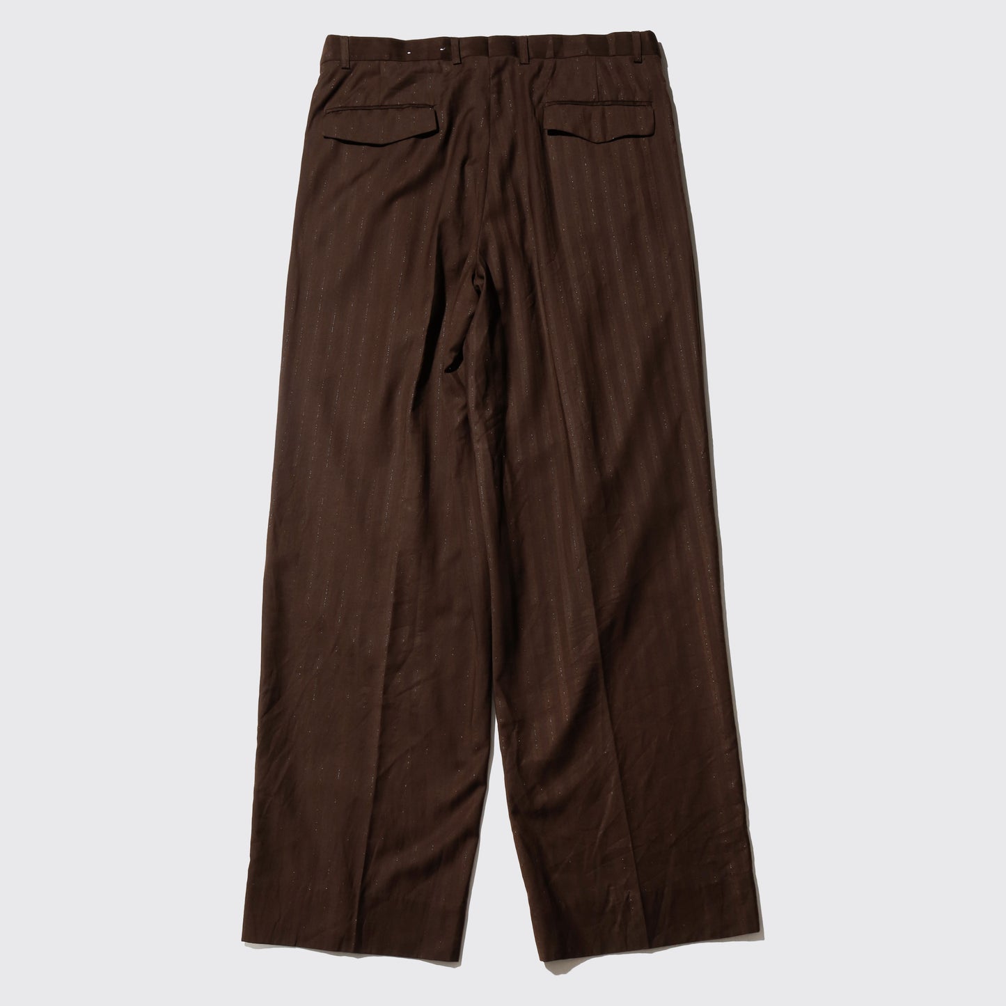 vintage tucked lame stripe wide slacks