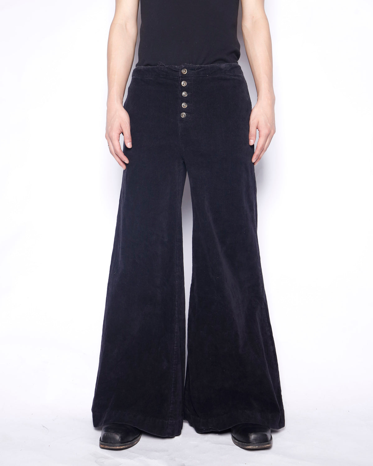 vintage low rise mega flare corduroy trousers