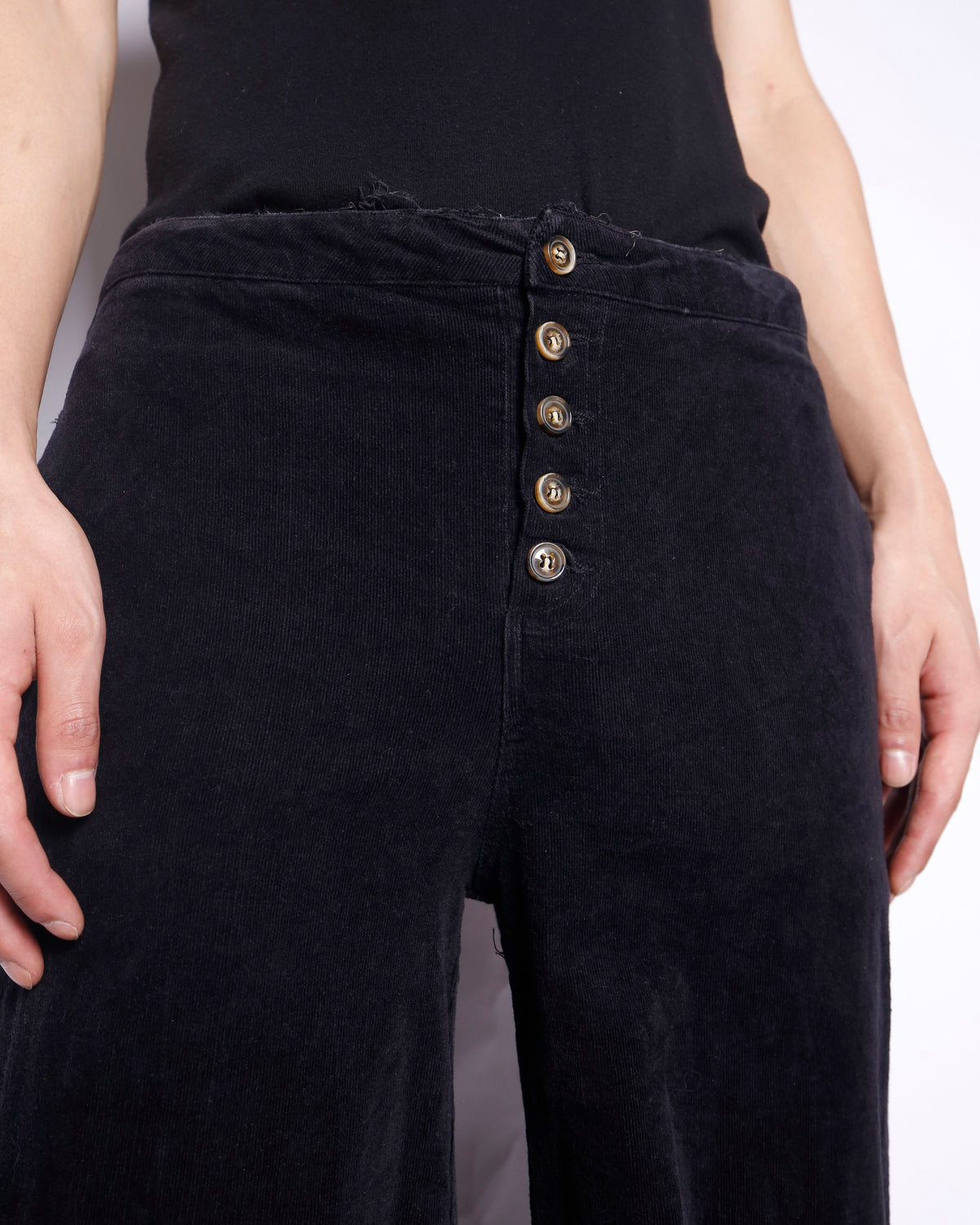 vintage low rise mega flare corduroy trousers
