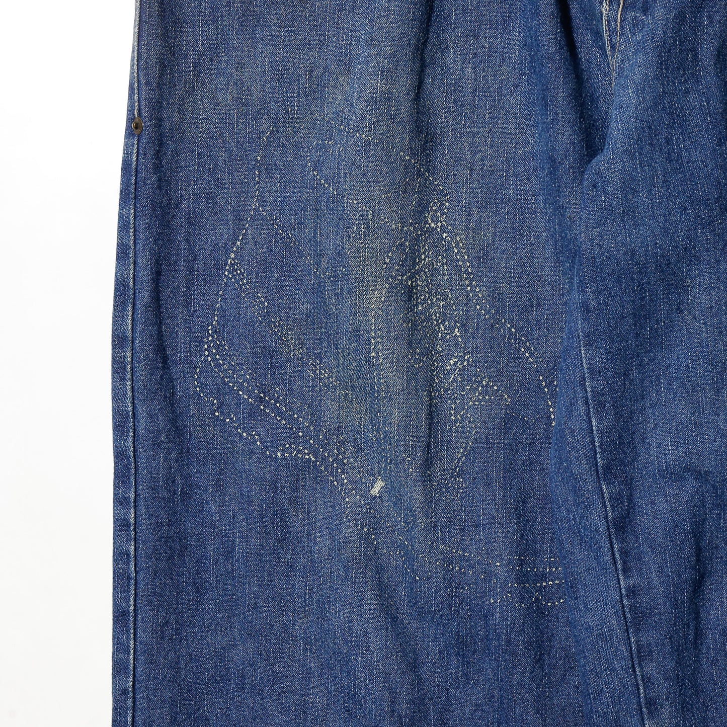 vintage raw blue yellow boots baggy jeans
