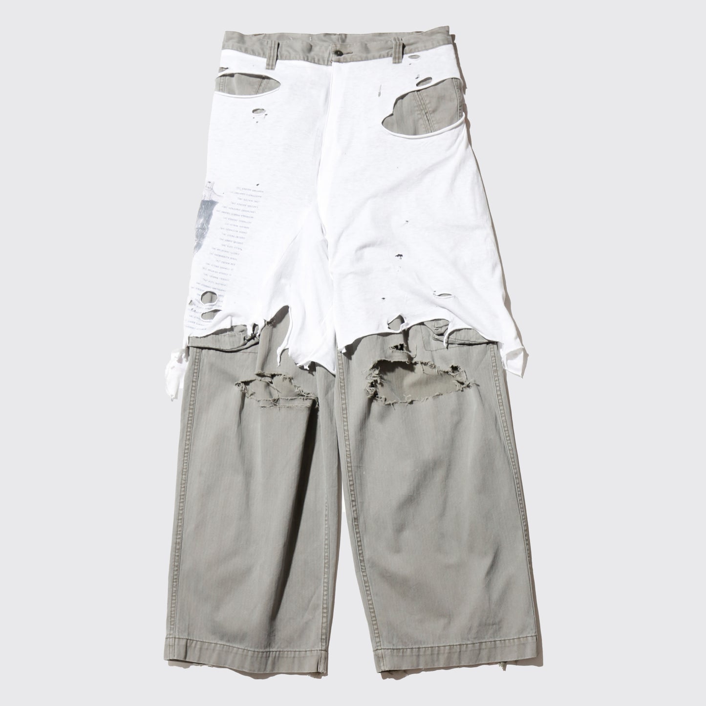 *one-off broken layered trousers