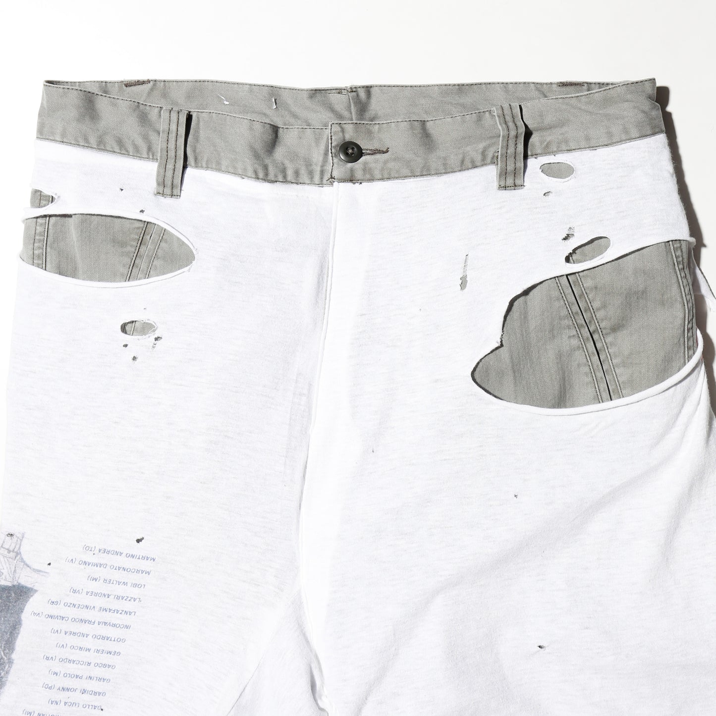 *one-off broken layered trousers