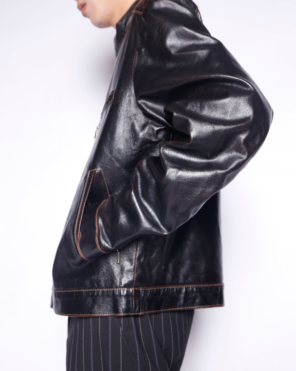 vintage euro riding leather jacket