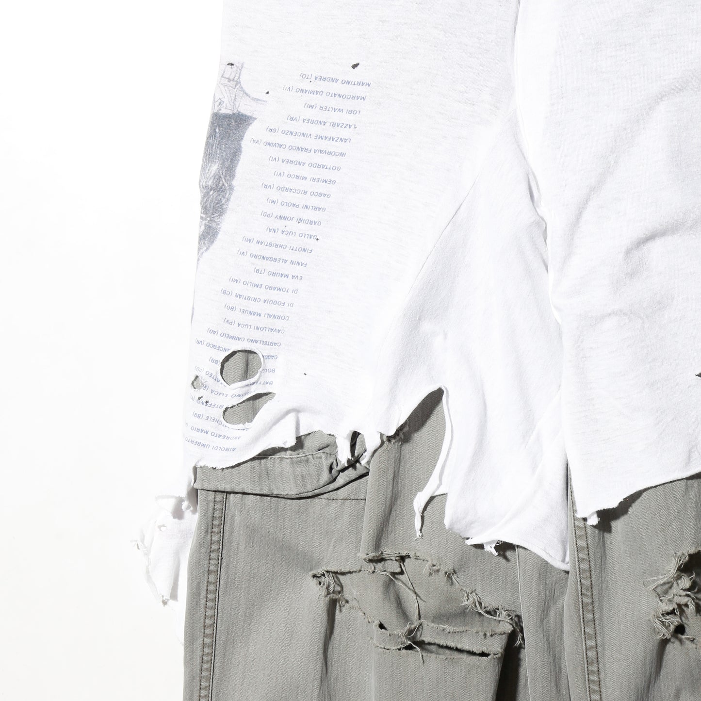 *one-off broken layered trousers